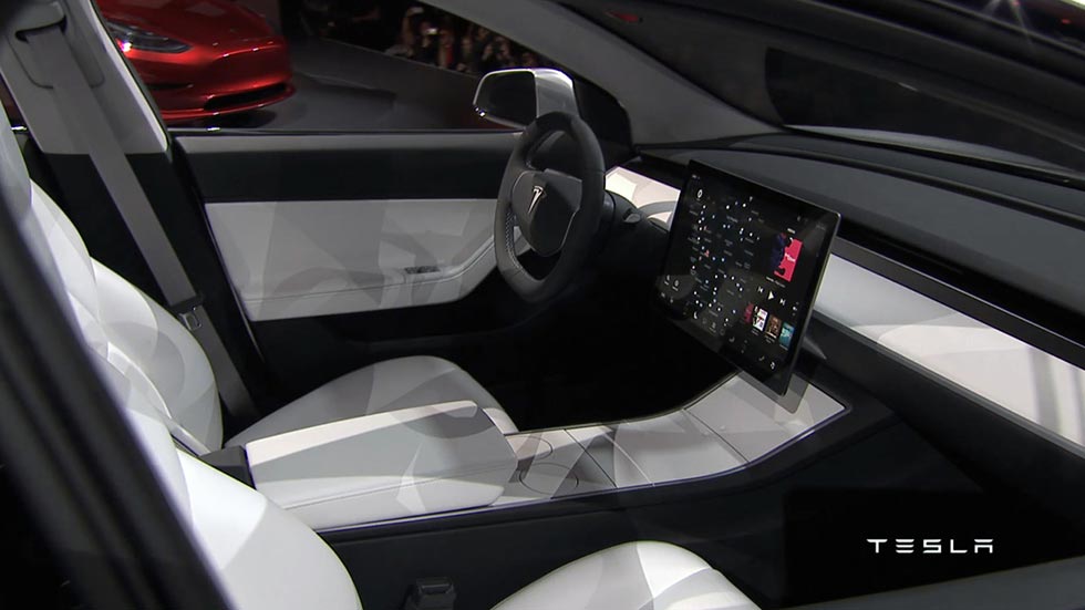 Interior of the Tesla Model 3