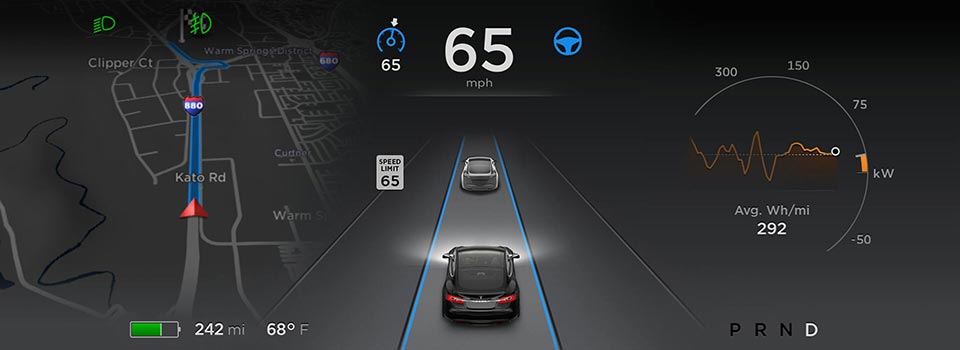 Tesla Autopilot interface