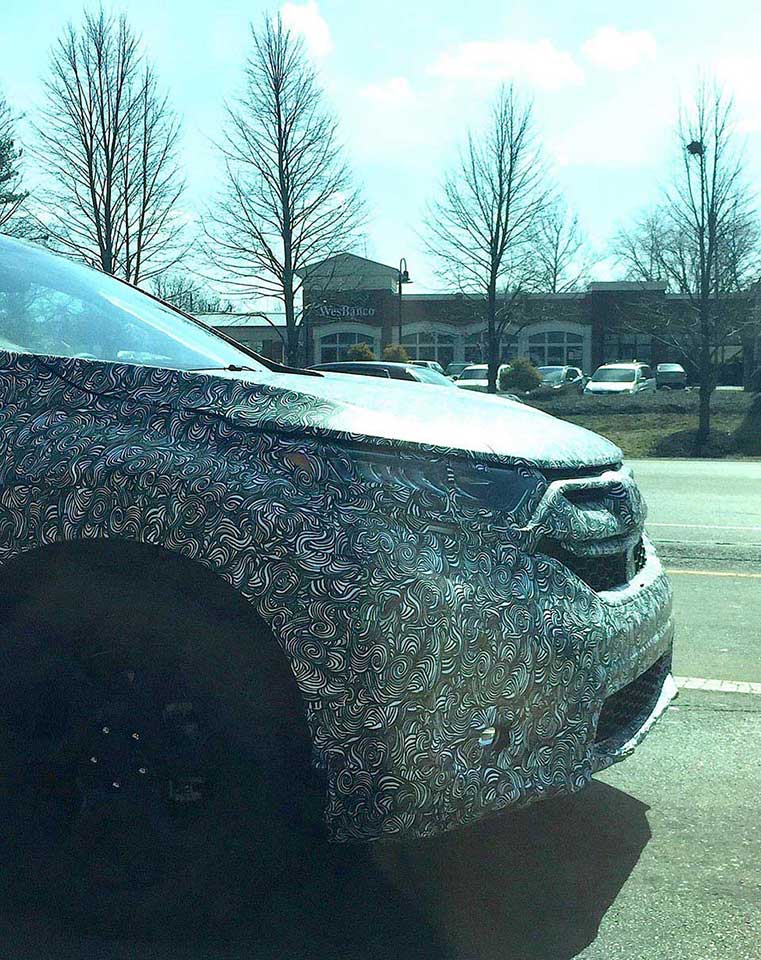 Closeup front quarter view of the purported 2018 Honda CR-V