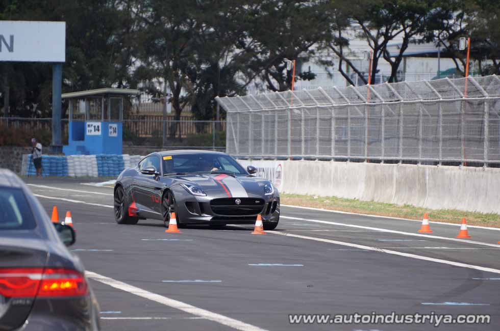 Jaguar F-type going through emergency avoidance