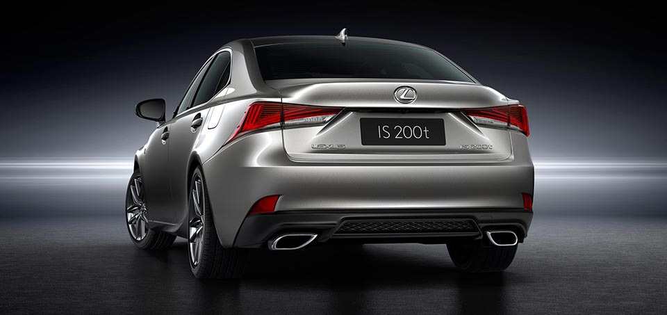 Rear quarter of the 2016 Lexus IS