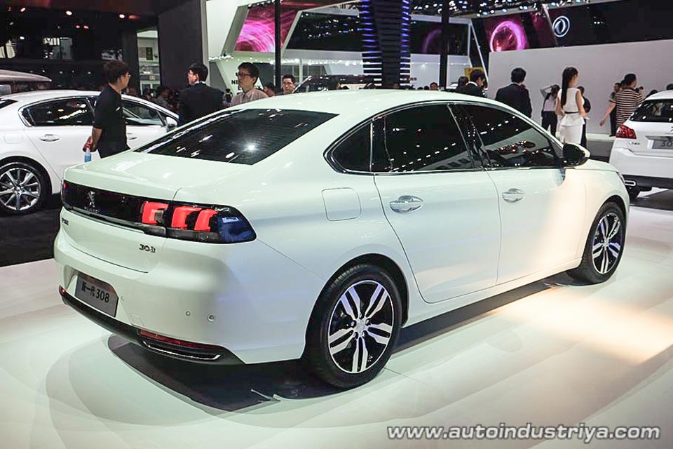 Rear quarter shot of the Peugeot 308 Sedan