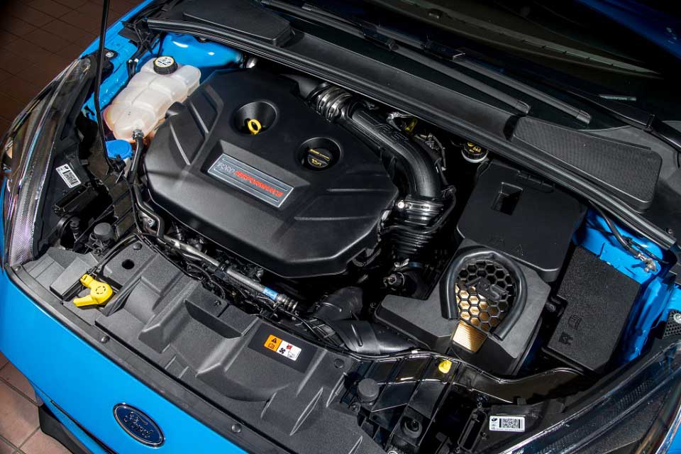 The 2.3-liter EcoBoost powering the 2016 Focus RS