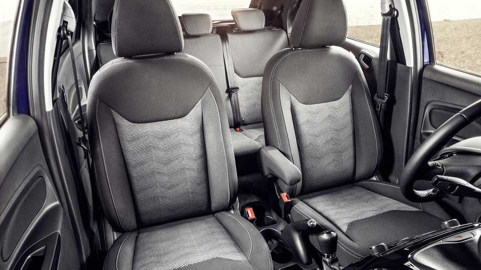 The 5-seat layout of the Ford Ka+