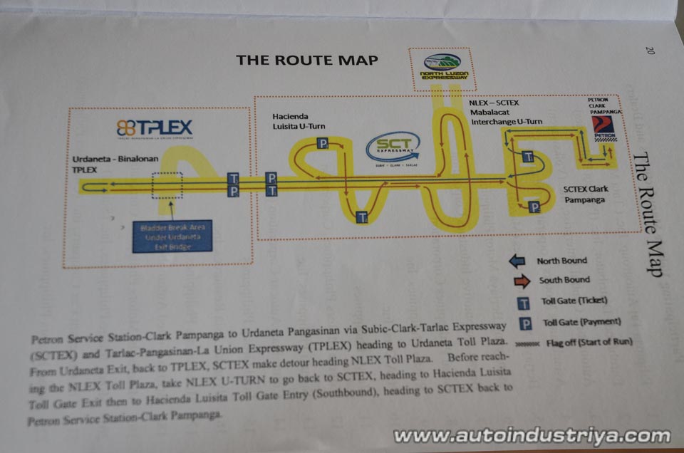 300 km route of the DOE-Petron Euro 4 Fuel Eco-Run
