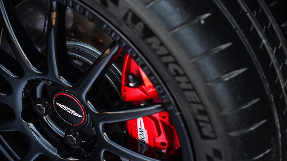 The Michelin rubber and braking system courtesy of Mintex and Brembo
