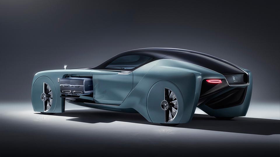 Rear quarter of the Rolls-Royce Vision Next 100 concept