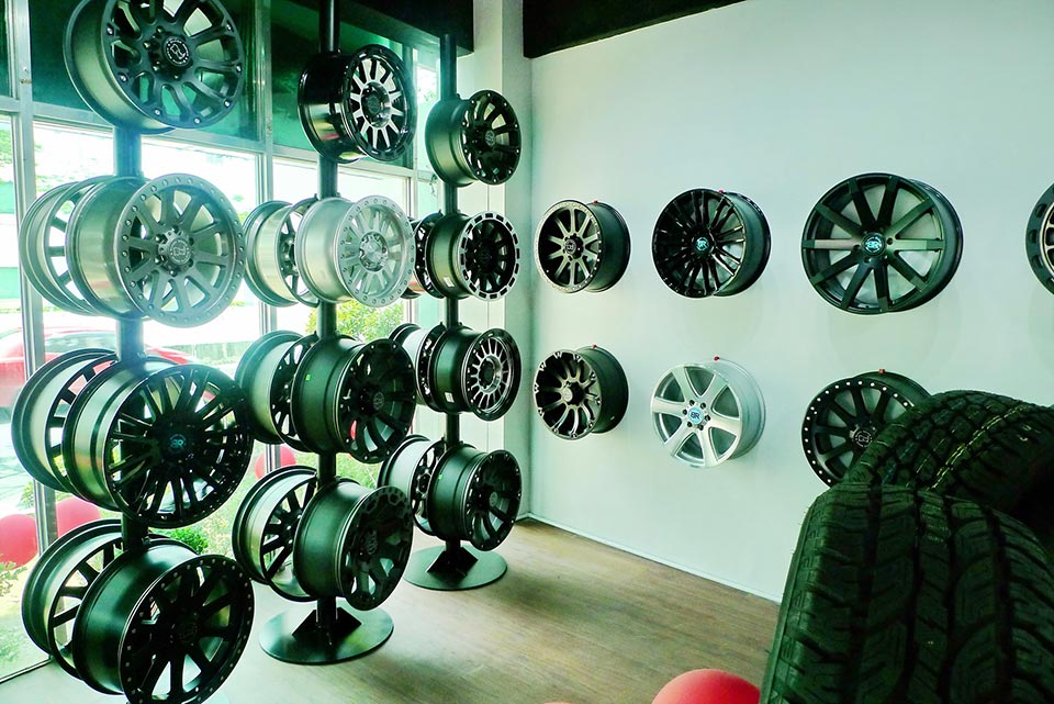 The wheels on display at Concept One in BGC