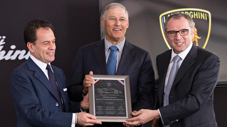 The state of Washington honoring Lamborghini's ACSL facility