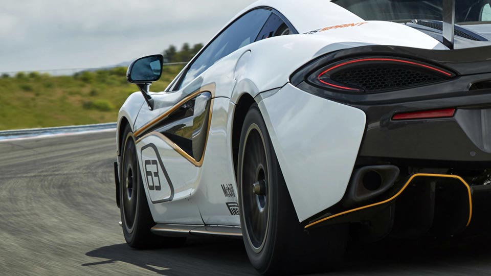 Closeup view of the 570S Sprint's rear