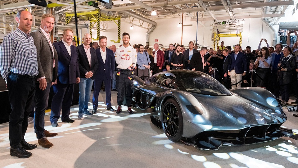 Key Red Bull Racing and Aston Martin personnel with the AM-RB 001