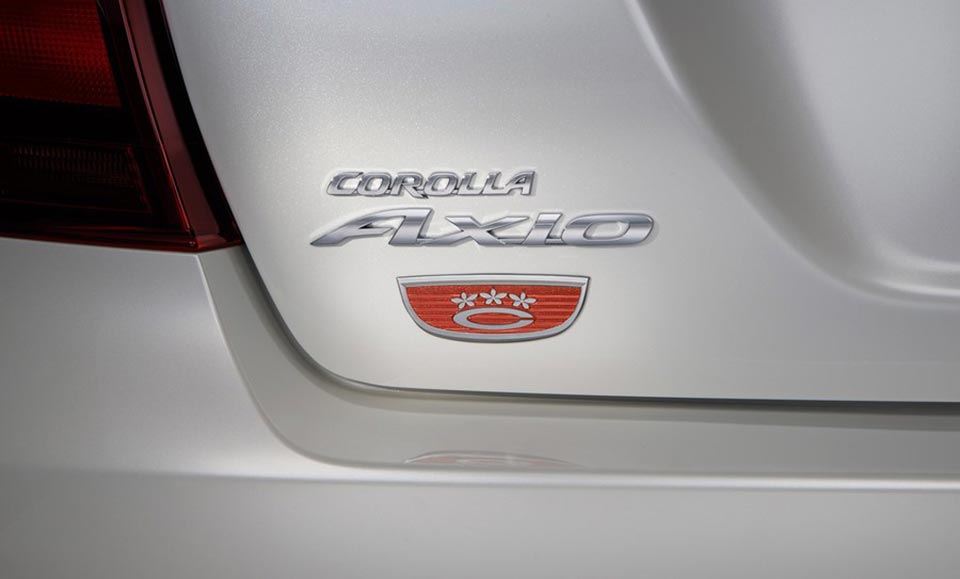The unique badging on the Corolla Axio 50 Limited