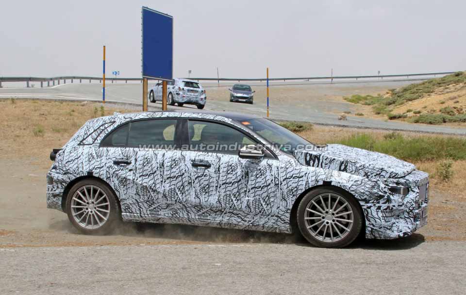 Side profile of the 2018 Mercedes-Benz A-Class prototype