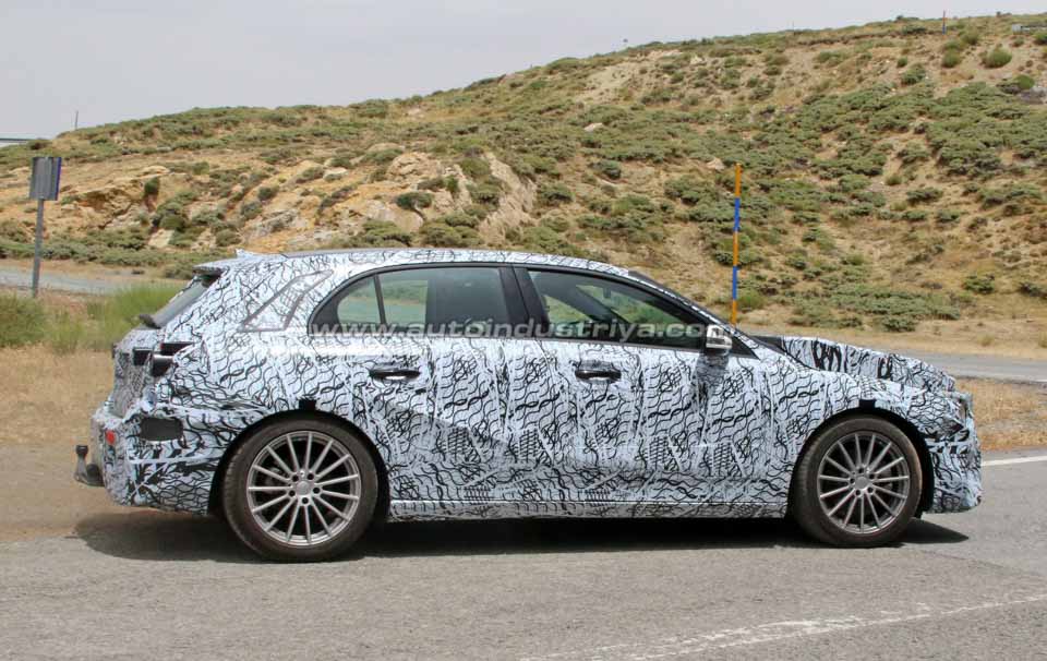 Rear side of the prototype 2018 Mercedes-Benz A-Class