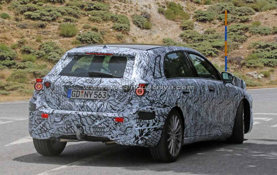 The rear of the 2018 Mercedes-Benz A-Class prototype