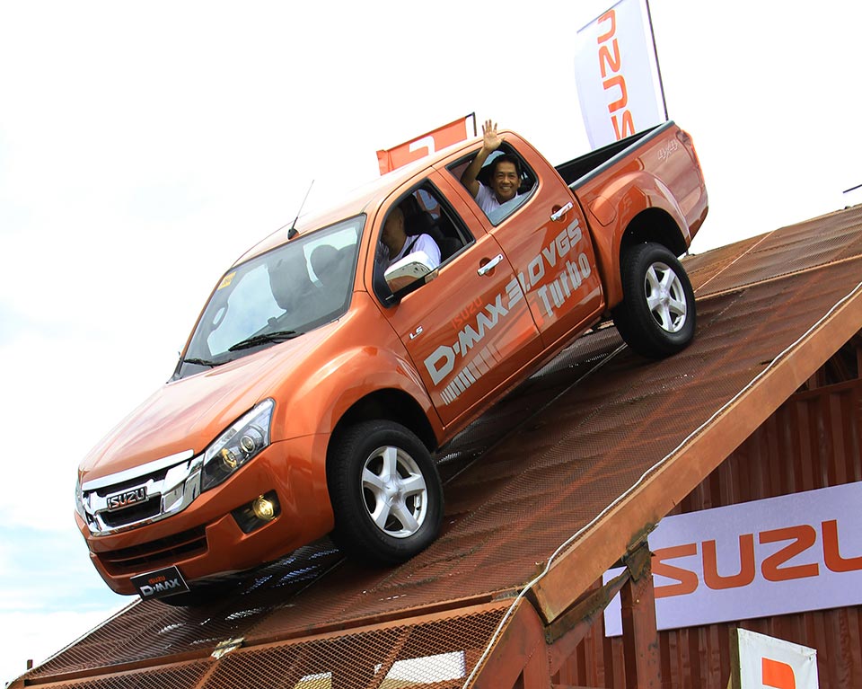 The Isuzu D-Max at the top of the hill