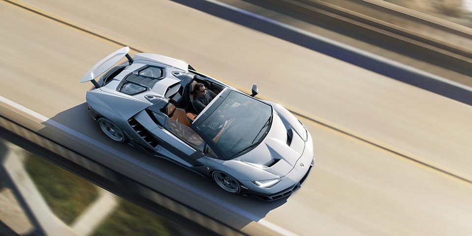 Top view of the Lamborghini Centenario Roadster