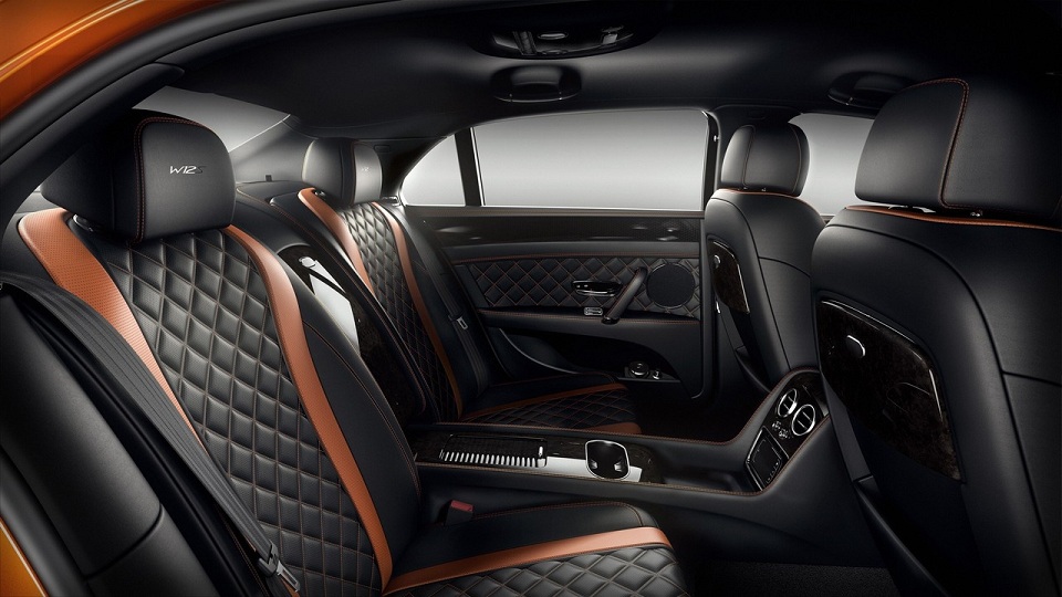 The rear seats of the Bentley Flying Spur W12 S