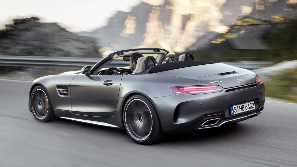 Rear quarter of the 2017 Merc AMG GT Roadster