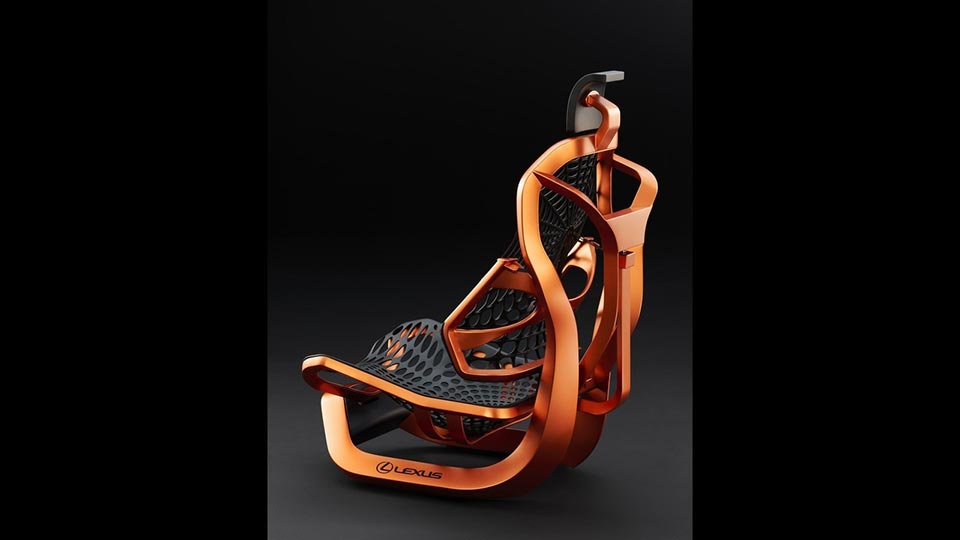 A view of the Lexus Kinetic Seat concept from behind