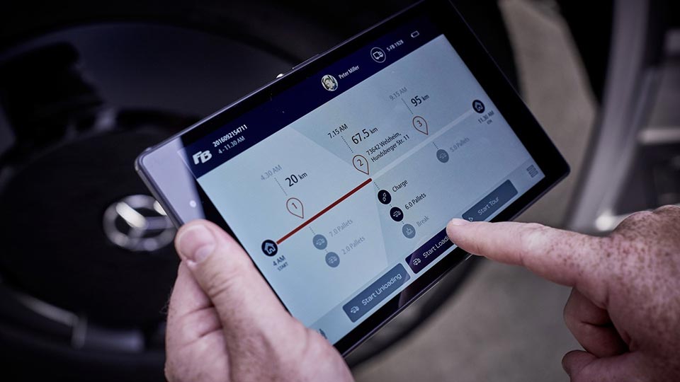The tablet inside the Mercedes-Benz eTruck concept