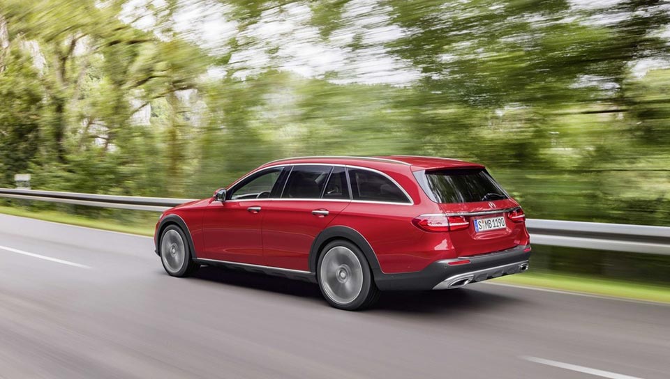 The rear quarter of the Mercedes E-Class All Terrain