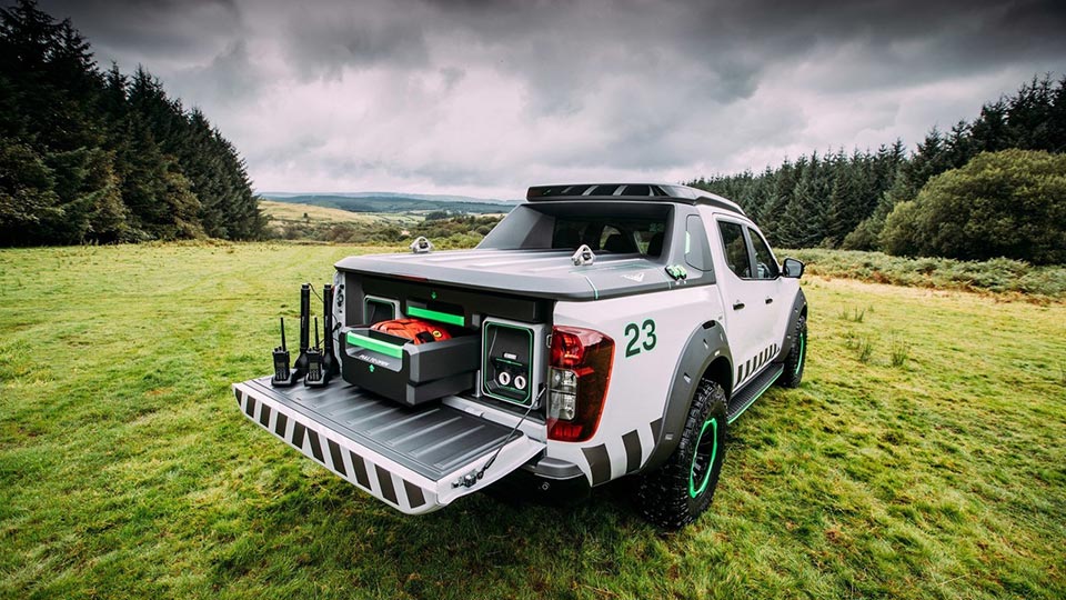 The fully loaded bed of the Navara Enguard concept