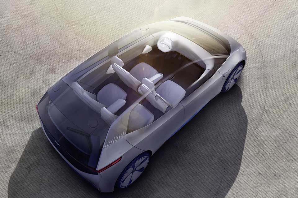 A view inside the I.D. EV concept by Volkswagen