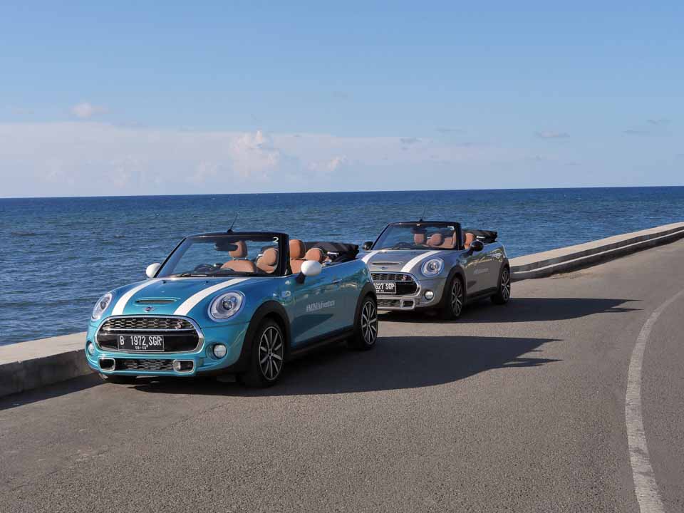 Mini Cabrio by the coast