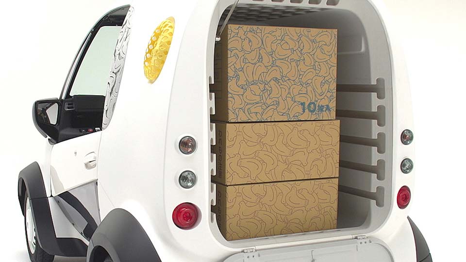 The cargo area of the Micro Commuter EV