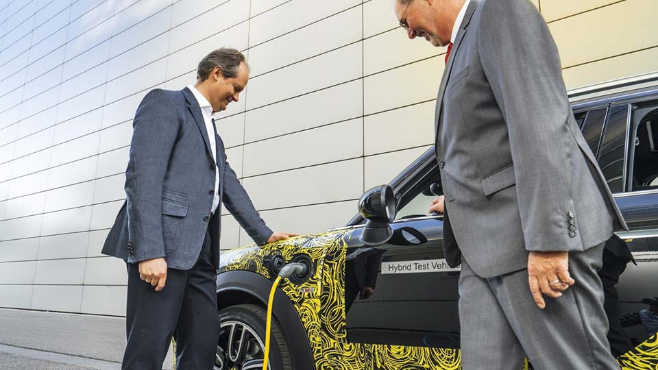 The Mini Countryman's charging port