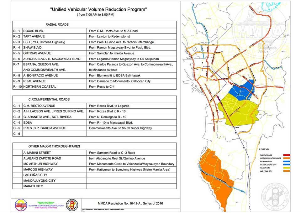 Road coverage and map from MMDA