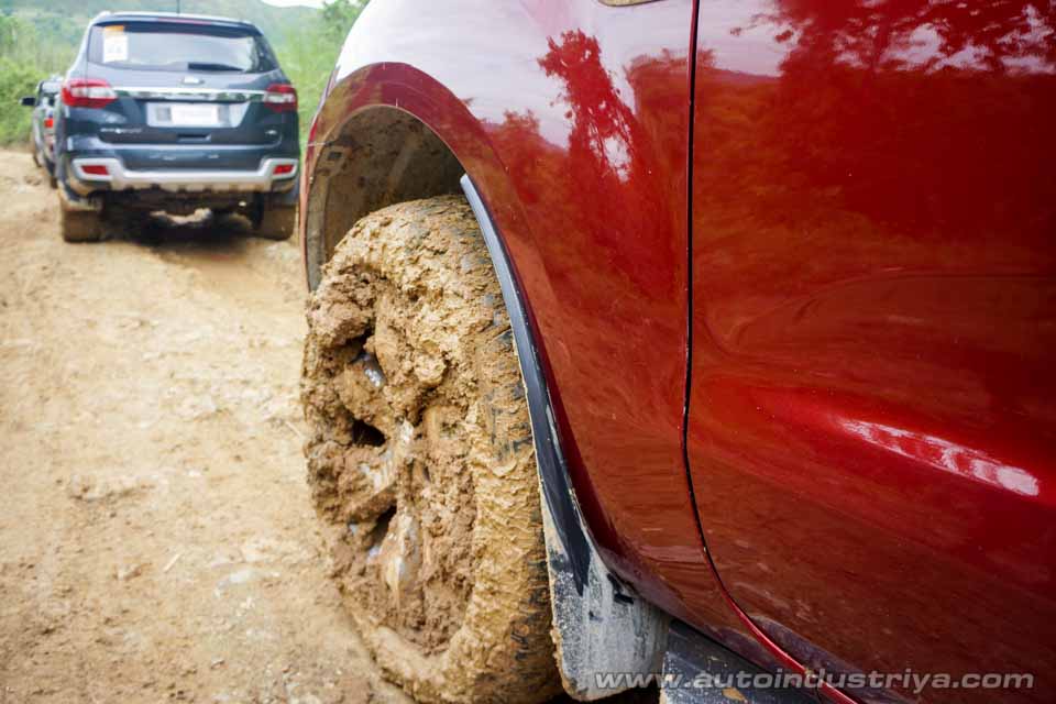 The muddy road tire of the Ford Everest