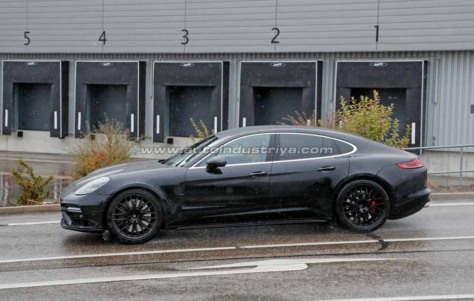 Up close side shot of the Bentley Flying Spur mule