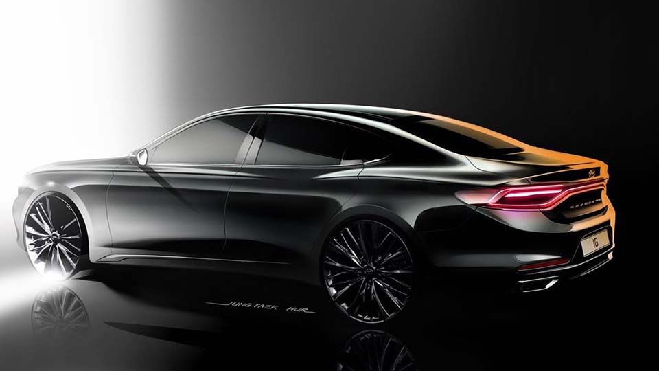 The 2017 Hyundai Azera design sketch