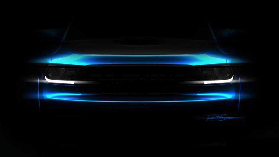 The blue silhouette of the Dodge Durango