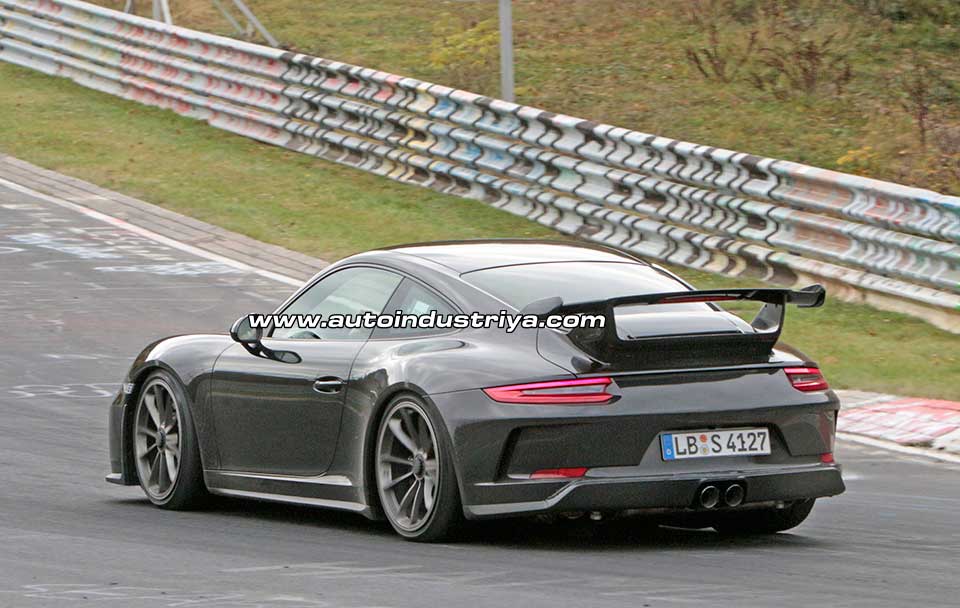 Unmasked Porsche 991.2 GT3 rear qtr