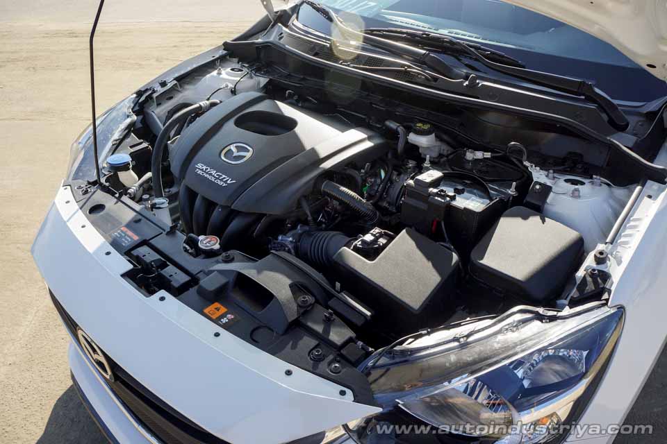 The 1.5-liter SkyActiv-G inline-four in the Mazda2