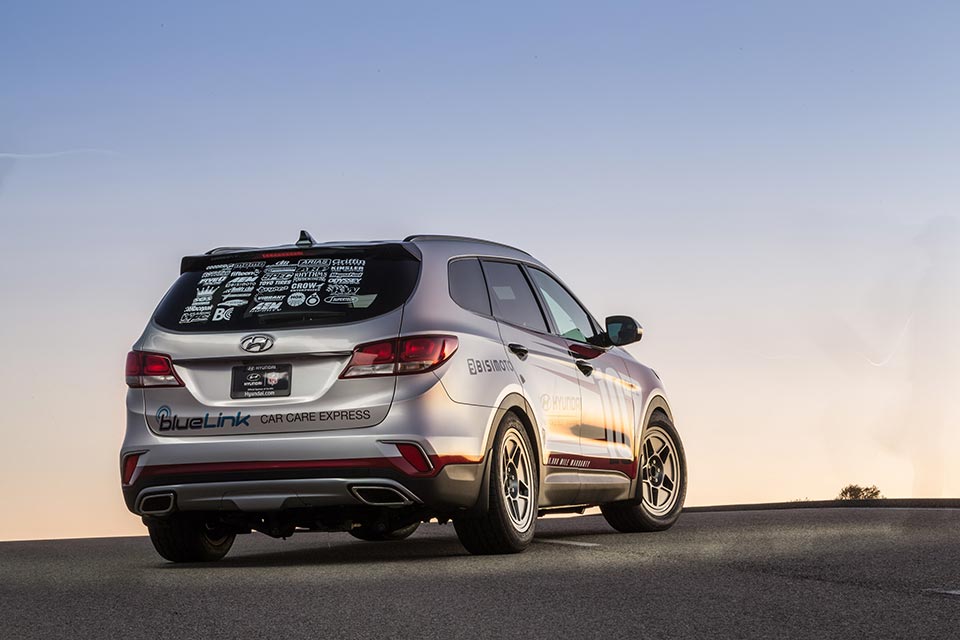 Rear quarter of the Hyundai Bisimoto Santa Fast