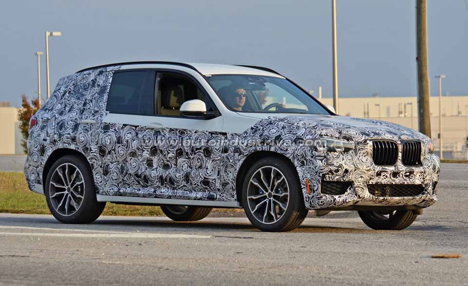 A closer look at the front quarter of the next-gen BMW X3