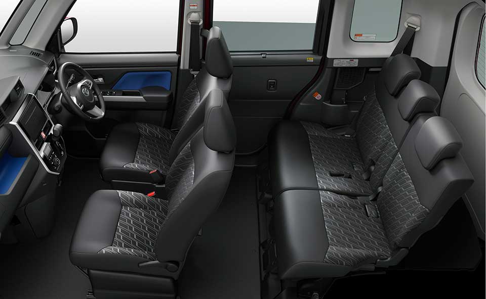 The seating layout of the new Toyota Roomy and Tank MPVs
