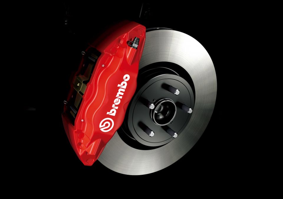 The Brembo brakes available for the Toyota 86 Solar Orange Limited