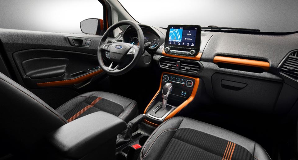 The interior of the new Ford EcoSport for the US