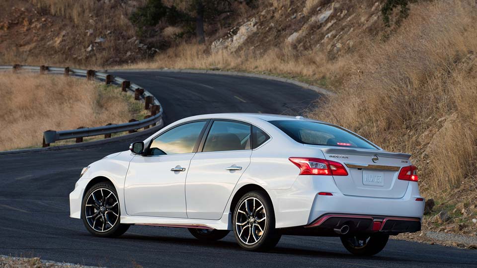 The 2017 Nissan Sentra NISMO's rear quarter