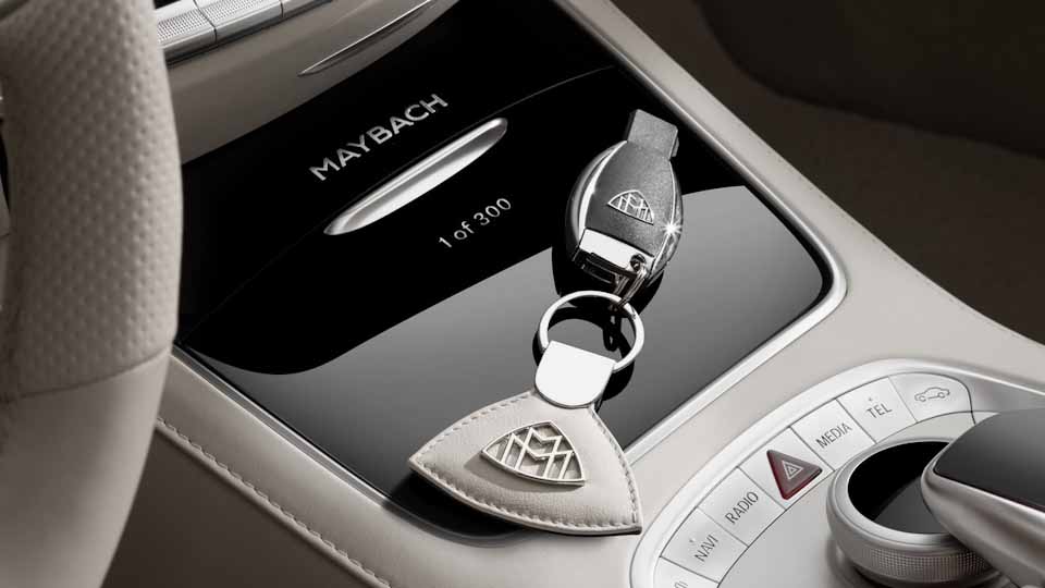 The fine-leather stitching and features on the Mercedes-Maybach S650 Cabriolet