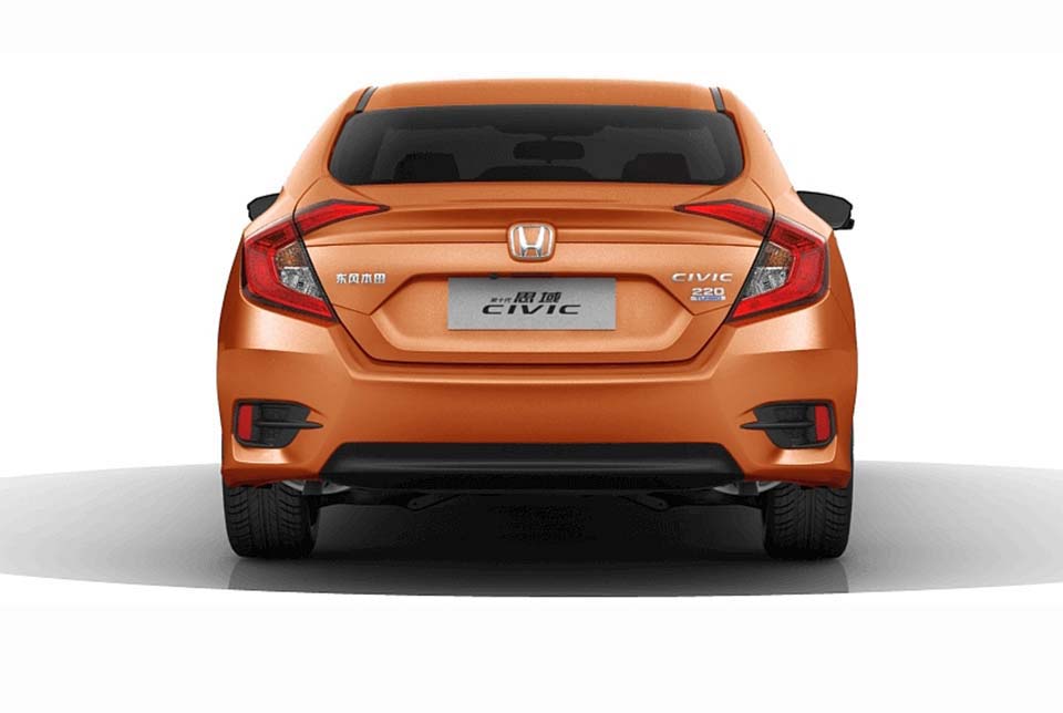 Rear of the 2017 Honda Civic 1.0T