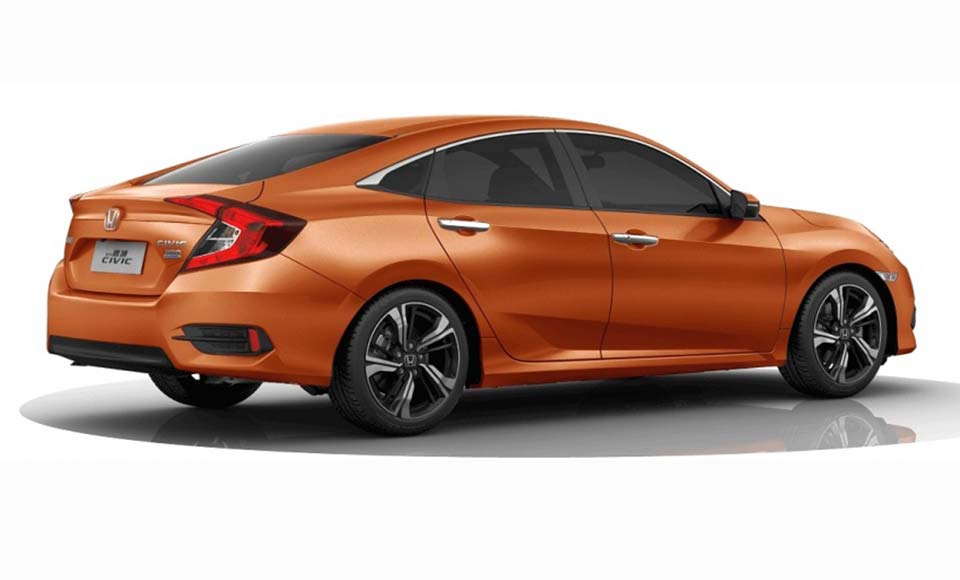 Rear quarter of the 2017 Honda Civic 1.0T