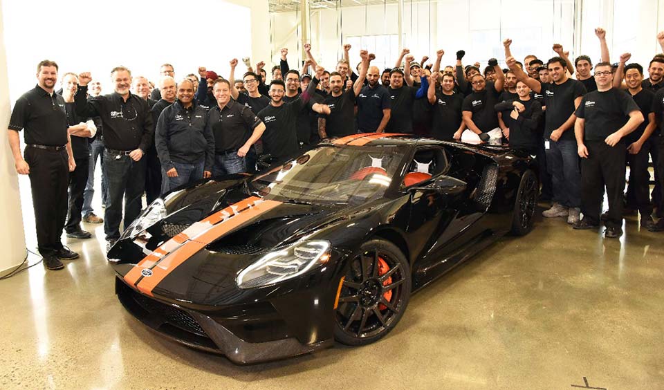 First 2017 Ford GT rolls off production line