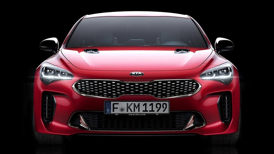 Front fascia of the 2018 Kia Stinger