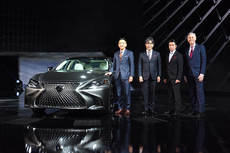 Key Lexus executives with the all-new 2018 Lexus LS